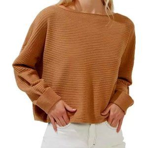 French Connection Lena Knits Millie Sweater Light Oatmeal Mel- XL